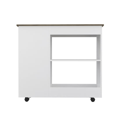 Isla De Cocina Con Ruedas, FM Furniture 002B Blanco