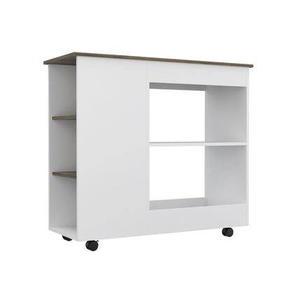 Isla De Cocina Con Ruedas, FM Furniture 002B Blanco
