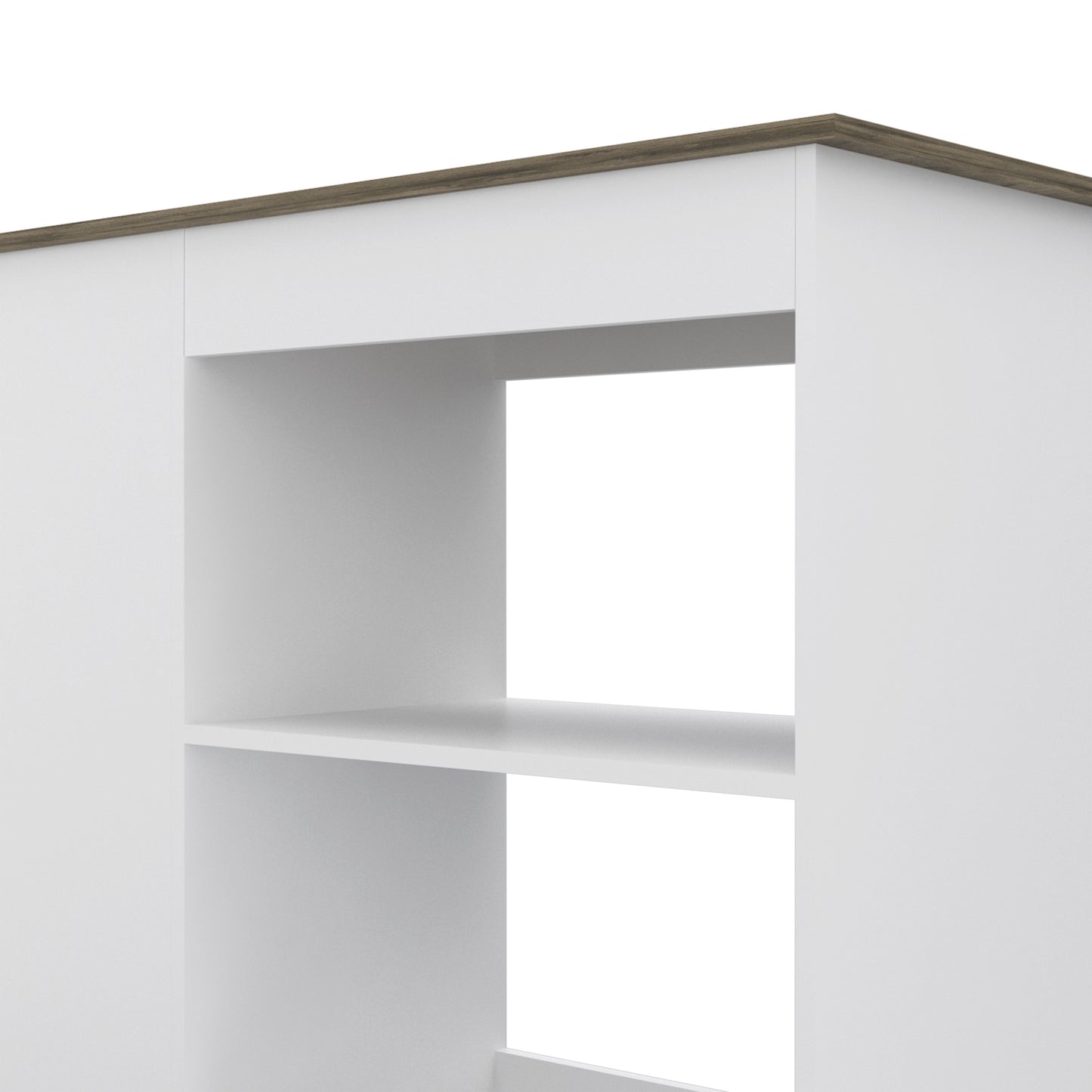 Isla De Cocina Con Ruedas, FM Furniture 002B Blanco