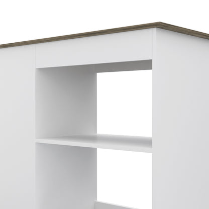 Isla De Cocina Con Ruedas, FM Furniture 002B Blanco