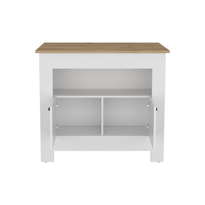 Isla De Cocina Dos Puertas, FM Furniture 005B Blanco