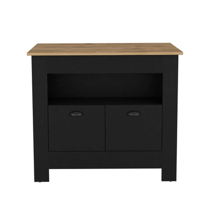 Isla De Cocina Dos Puertas, FM Furniture 005N Negro