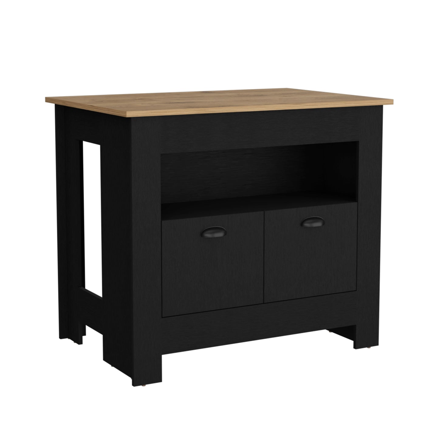 Isla De Cocina Dos Puertas, FM Furniture 005N Negro
