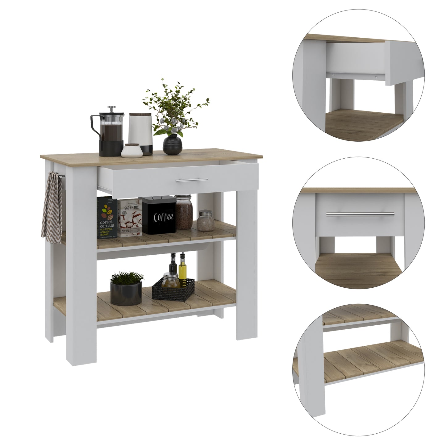 Isla De Cocina, FM Furniture 008B Blanco