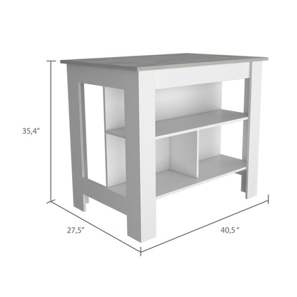 Isla De Cocina, FM Furniture 009B Blanco Y Gris