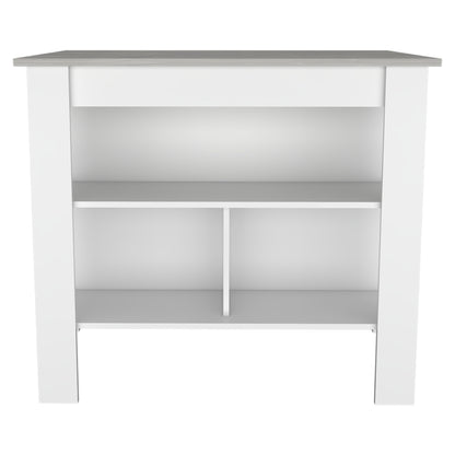 Isla De Cocina, FM Furniture 009B Blanco Y Gris