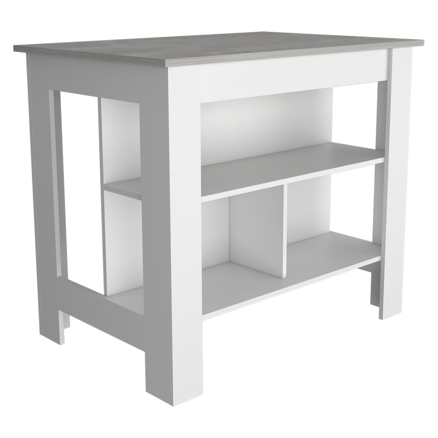 Isla De Cocina, FM Furniture 009B Blanco Y Gris