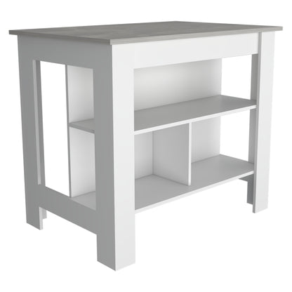 Isla De Cocina, FM Furniture 009B Blanco Y Gris