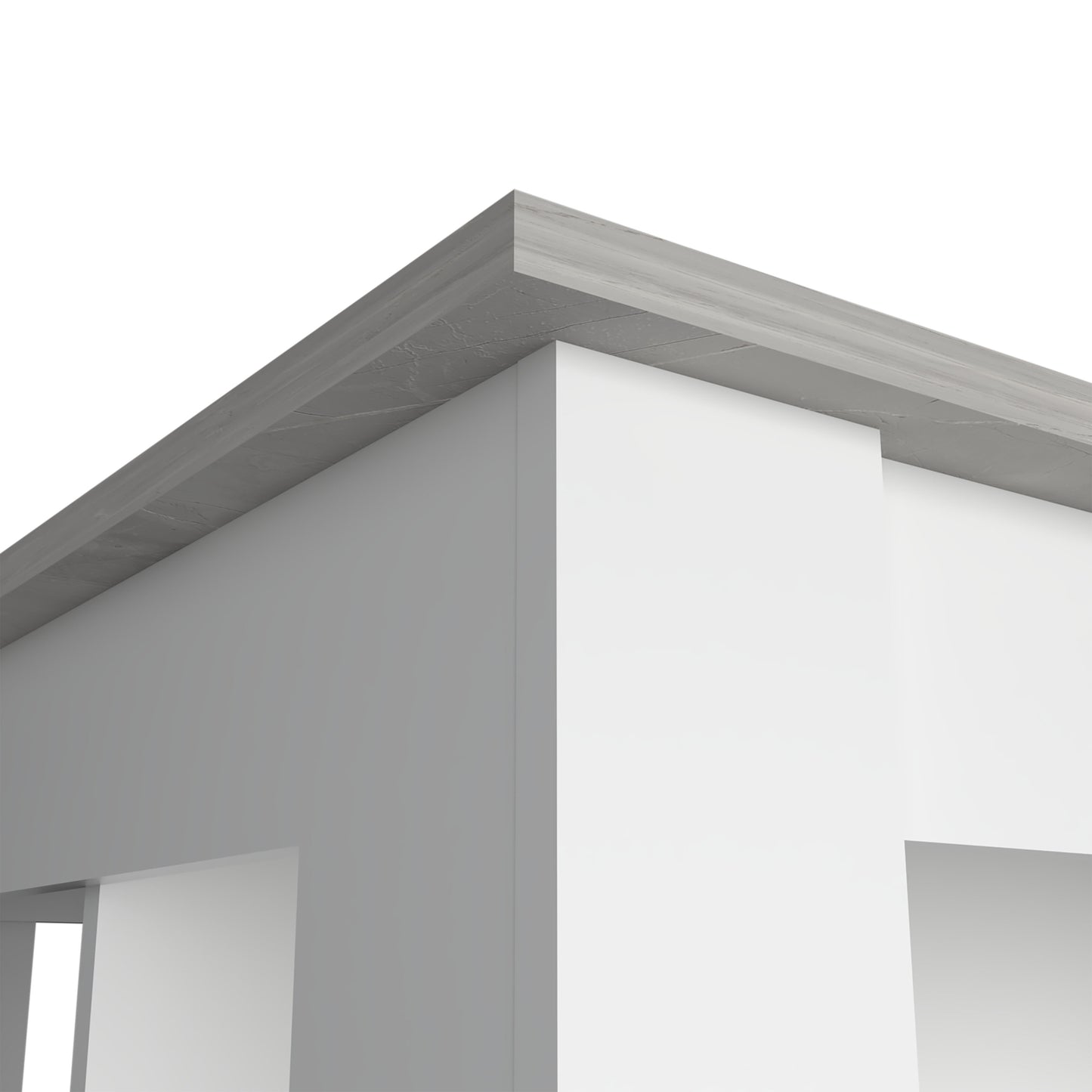 Isla De Cocina, FM Furniture 009B Blanco Y Gris