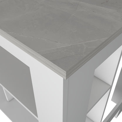 Isla De Cocina, FM Furniture 009B Blanco Y Gris