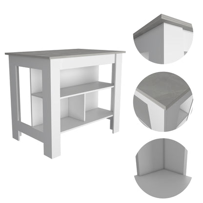 Isla De Cocina, FM Furniture 009B Blanco Y Gris
