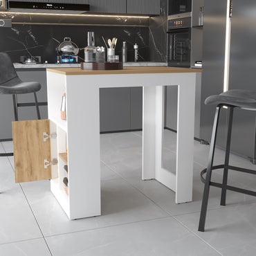 Isla De Cocina Una Puerta, FM Furniture 010B Blanco