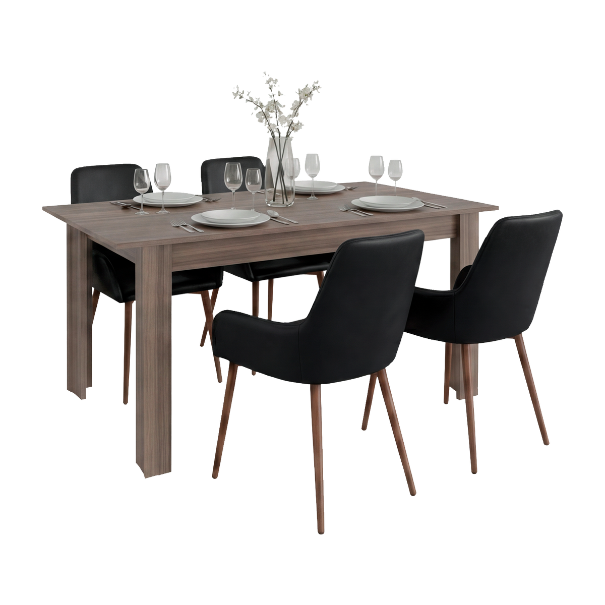 Mesa para Comedor Estrella 160, Avellana, con Espacio para Cuatro Personas, No Incluye Sillas