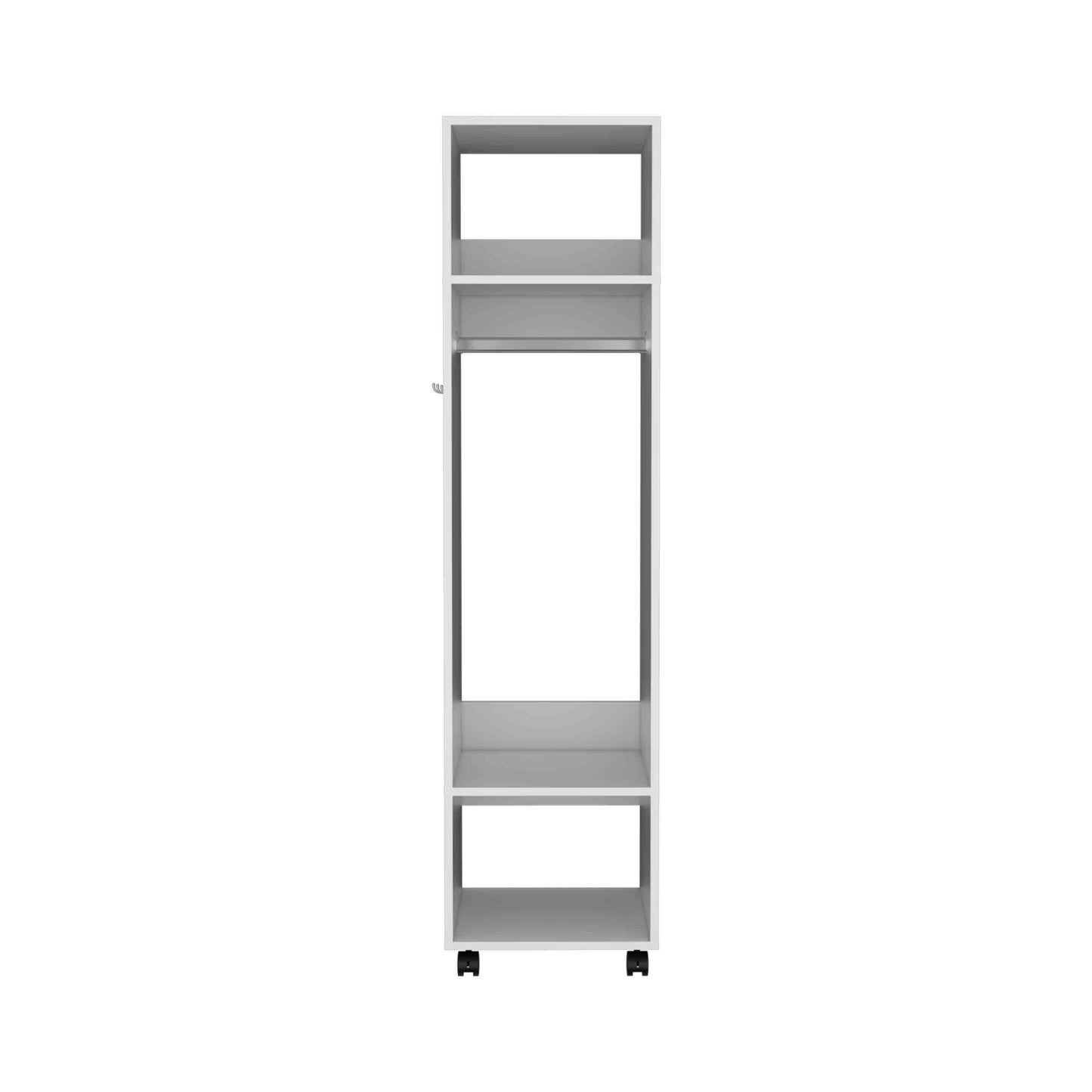 Closet Con Espejo Y Cuatro Ruedas Fm 025B Blanco