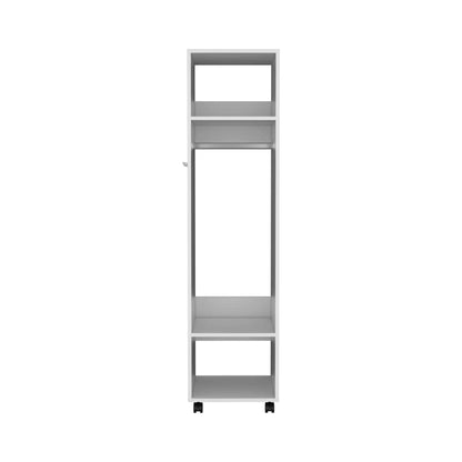 Closet Con Espejo Y Cuatro Ruedas Fm 025B Blanco