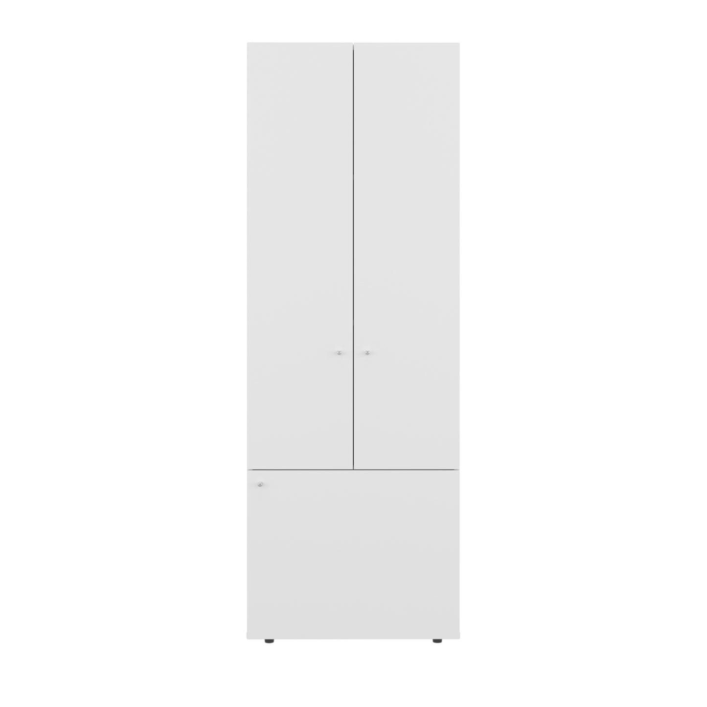 Combo Closet H-200 Seis Puertas, Almacenamiento, Zapatero, Colgado, Color Blanco