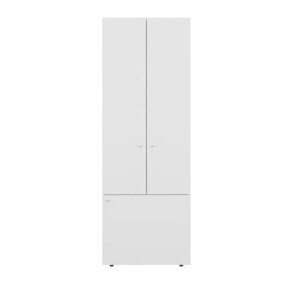 Combo Closet H-200 Seis Puertas, Almacenamiento, Zapatero, Colgado, Color Blanco