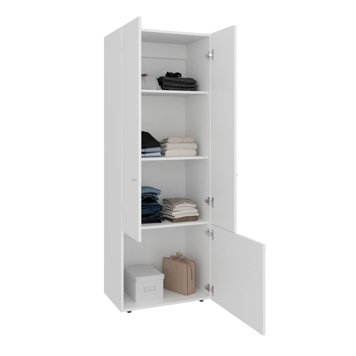 Combo Closet H-200 Siete Puertas, Almacenamiento, Optimizacion, Colgado, Color Blanco