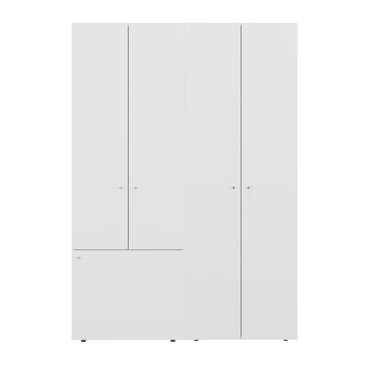 Combo Closet H-180 Cuatro Puertas, Almacenamiento, Zapatero, Colgado, Color Blanco