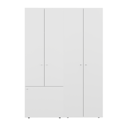 Combo Closet H-180 Cuatro Puertas, Almacenamiento, Zapatero, Colgado, Color Blanco