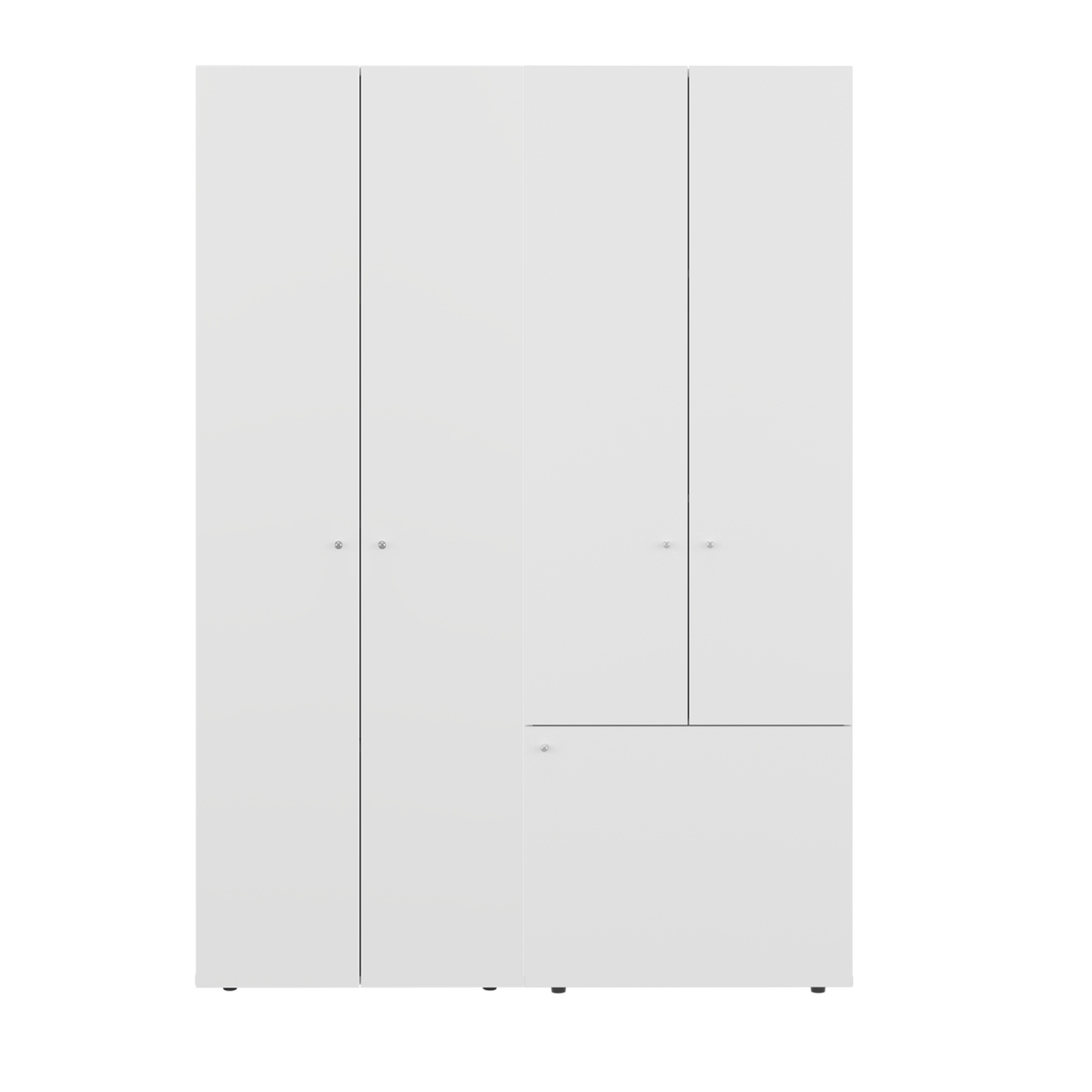 Combo Closet H-180 Cinco Puertas, Almacenamiento, Optimizacion, Colgado, Color Blanco