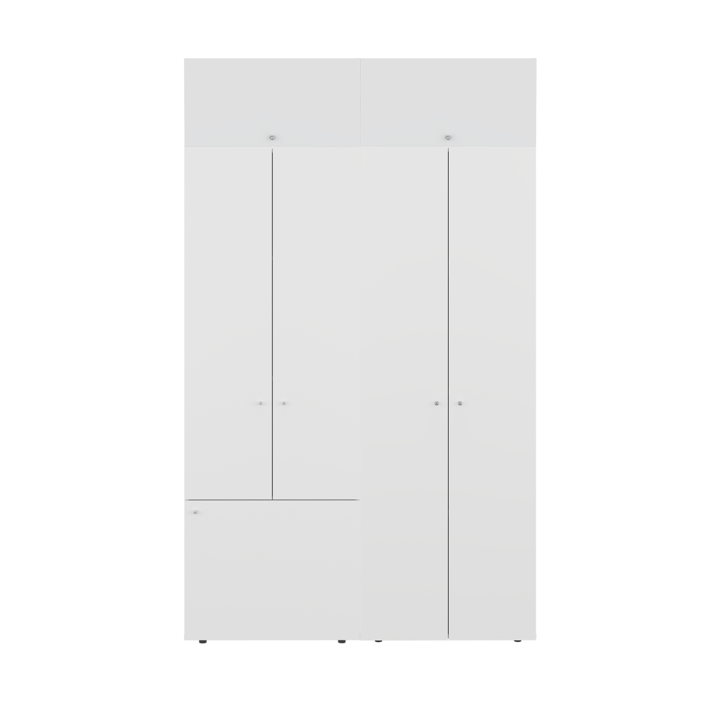 Combo Closet H-200 Siete Puertas, Almacenamiento, Optimizacion, Colgado, Color Blanco