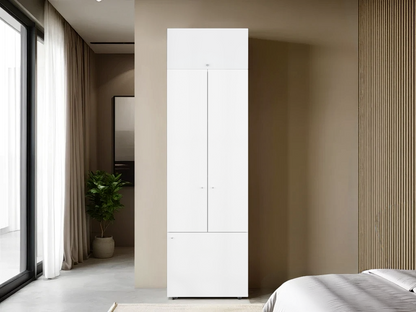 Combo Closet H-200 Tres Puertas, Almacenamiento, Colgado, Color Blanco