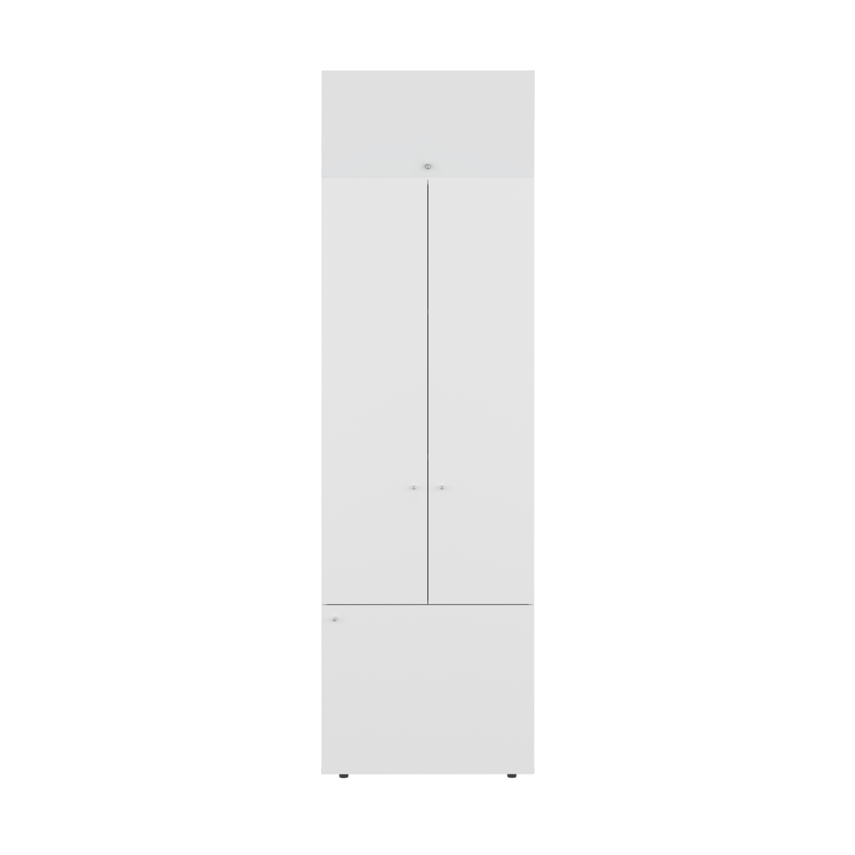 Combo Closet H-200 Tres Puertas, Almacenamiento, Colgado, Color Blanco