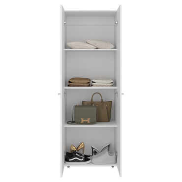 Combo Closet H-200 Tres Puertas, Almacenamiento, Zapatero, Color Blanco