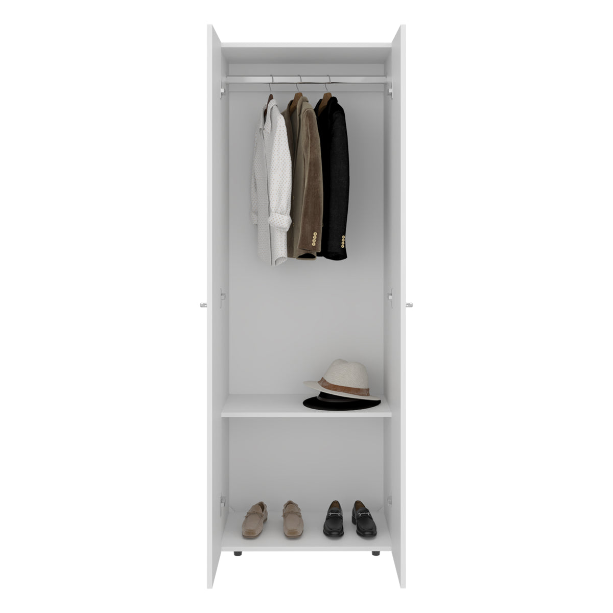 Combo Closet H-180 Cinco Puertas, Almacenamiento, Optimizacion, Colgado, Color Blanco