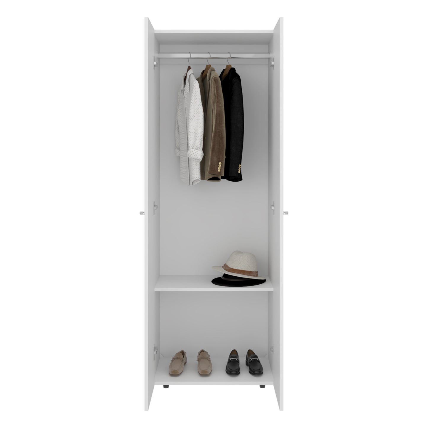 Combo Closet H-200 Cuatro Puertas, Almacenamiento, Optimizacion, Color Blanco