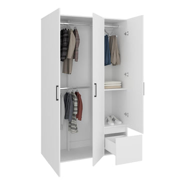 Closet Kenvil, Blanco Duqueza, con un cajon y tres puertas