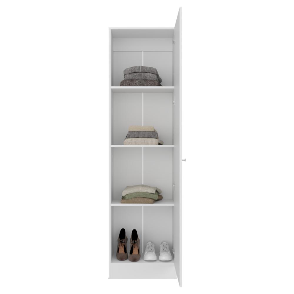 Closet Praga Una Puerta, Con Espejo - Blanco
