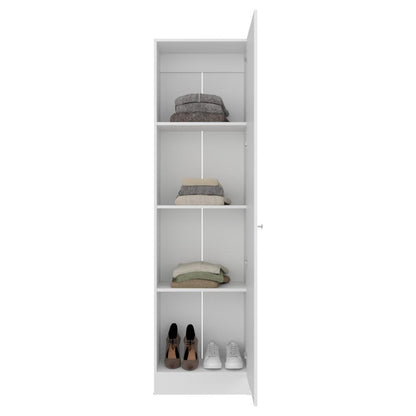 Closet Praga Una Puerta, Con Espejo - Blanco