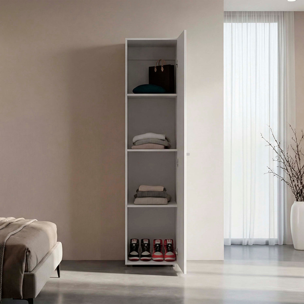Closet Tuhome Dreams M5 Una Puerta Con Espejo, Blanco (vista 2)