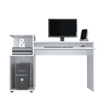 Combo Para Oficina Izan, Blanco, Incluye Escritorio y Biblioteca