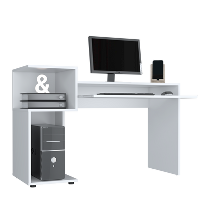 Combo Para Oficina Izan, Blanco, Incluye Escritorio y Biblioteca