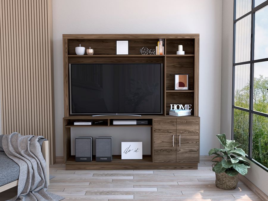 Estante Tv 55", FM Furniture  Furniture 041C, Café Oscuro (vista 2)