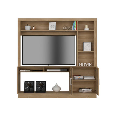 Estante Tv 55" Dos Puertas, Café Claro