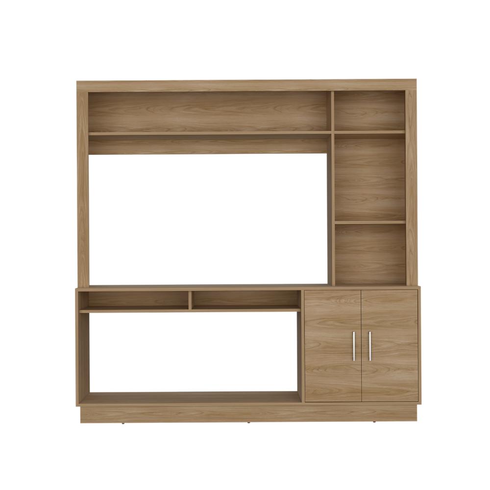 Estante Tv 55" Dos Puertas, Café Claro