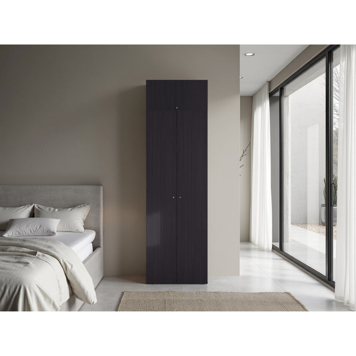 Combo Closet H-200 Cuatro Puertas, Almacenamiento, Optimizacion, Color Negro