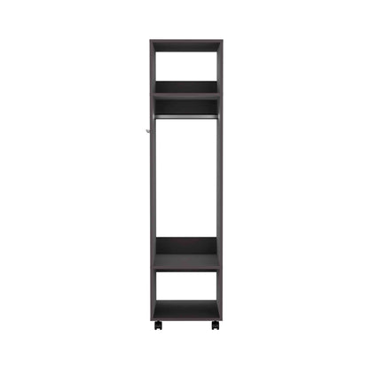 Closet Con Espejo Y Cuatro Ruedas Fm 025N Negro