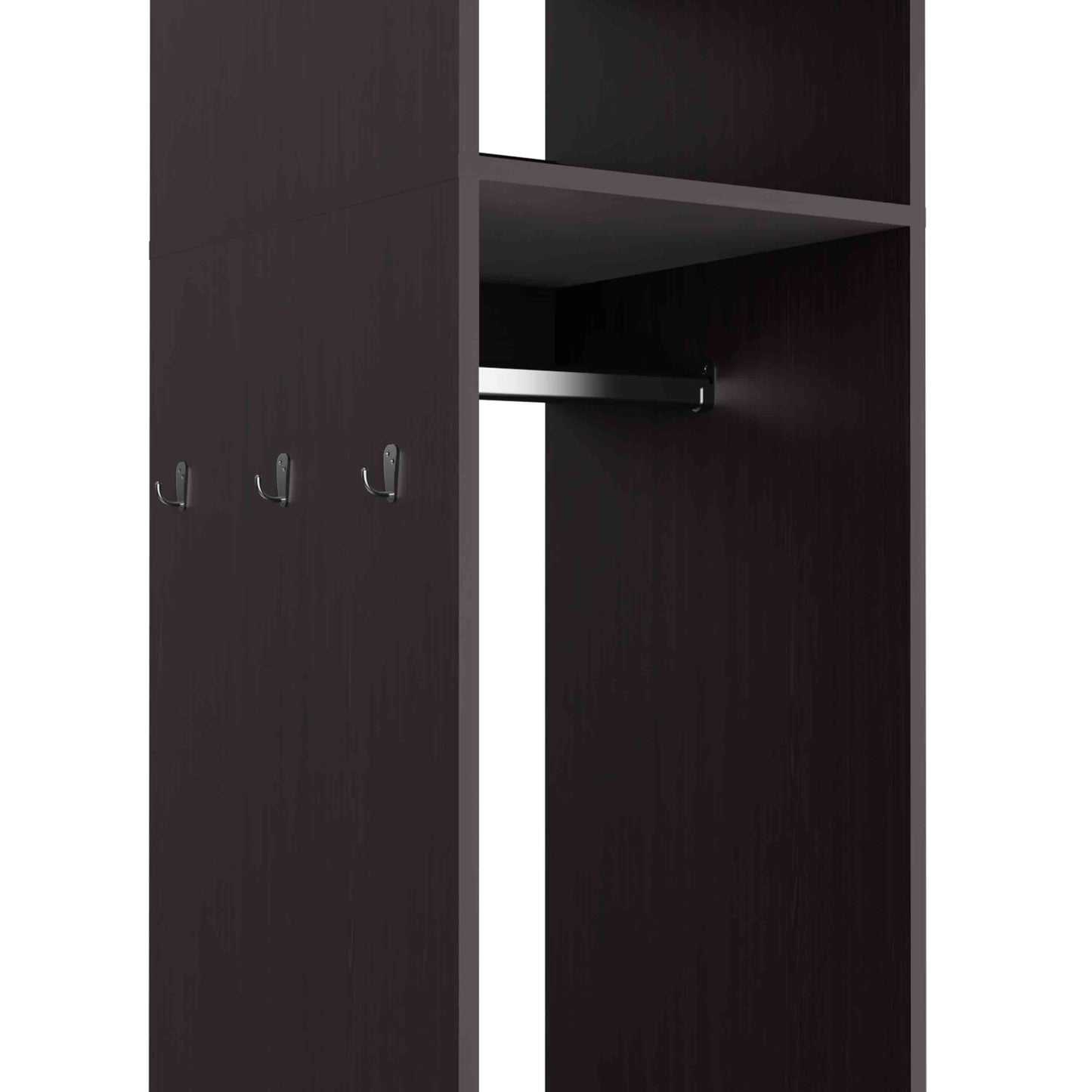 Closet Con Espejo Y Cuatro Ruedas Fm 025N Negro