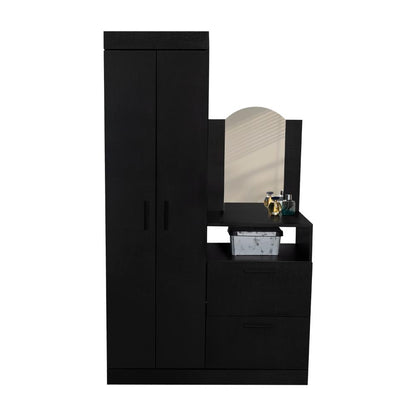 Closet Comoda Praga Tres Puertas Un Cajon, Wengue, con diseño moderno incluye Espejo