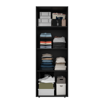 Combo Closet H-200 Diez Puertas, Almacenamiento, Optimizacion, Zapatero, Colgado, Color Negro