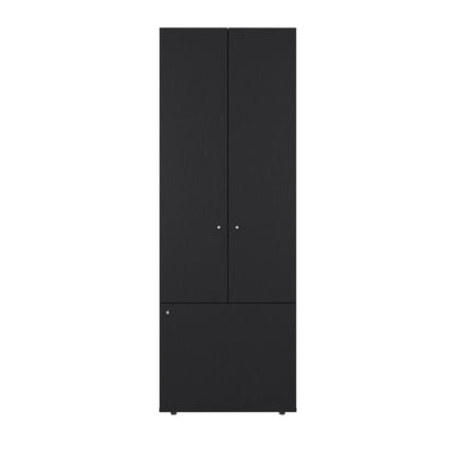 Combo Closet H-180 Siete Puertas, Almacenamiento, Optimizacion, Zapatero, Colgado, Color Negro
