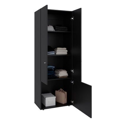 Combo Closet H-200 Siete Puertas, Almacenamiento, Optimizacion, Colgado, Color Negro