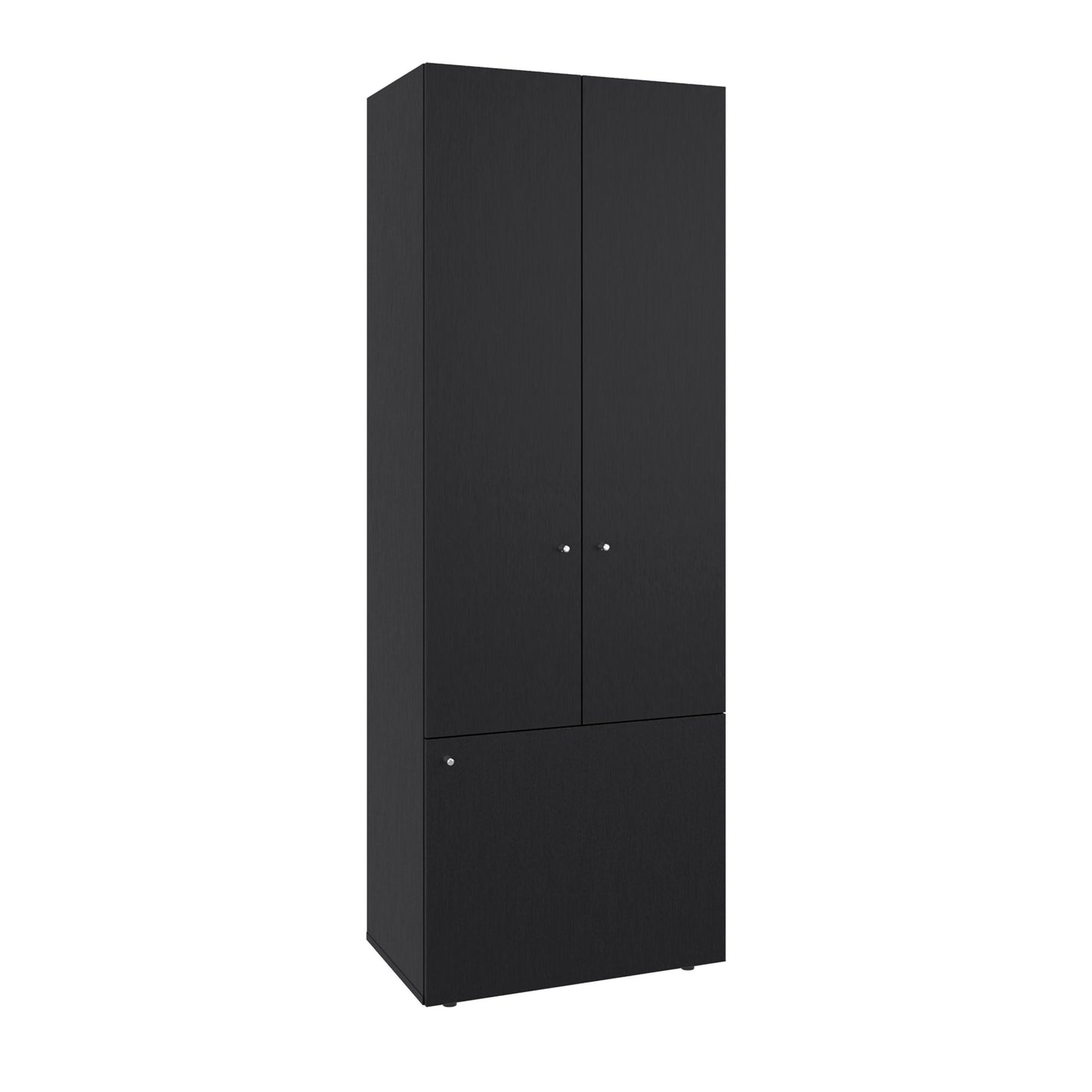 Combo Closet H-200 Seis Puertas, Almacenamiento, Zapatero, Colgado, Color Negro