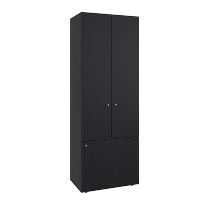 Combo Closet H-200 Seis Puertas, Almacenamiento, Zapatero, Colgado, Color Negro