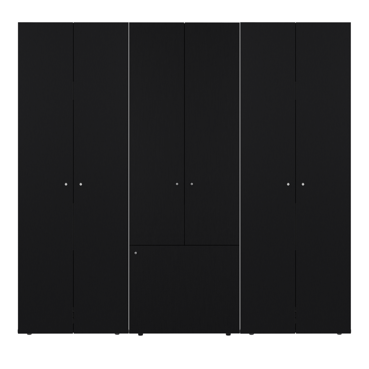 Combo Closet H-180 Siete Puertas, Almacenamiento, Optimizacion, Zapatero, Colgado, Color Negro